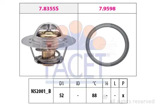 термостат, охладителна течност FACET 7.8487