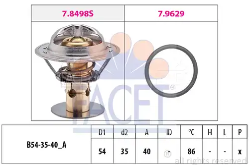 термостат, охладителна течност FACET 7.8498