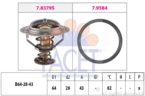 термостат, охладителна течност FACET 7.8649