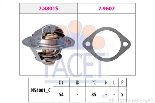 термостат, охладителна течност FACET 7.8801