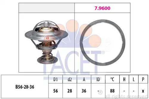 термостат, охладителна течност FACET 7.8948