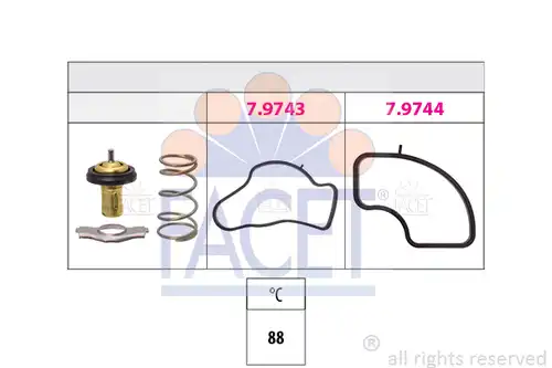 термостат, охладителна течност FACET 7.8986