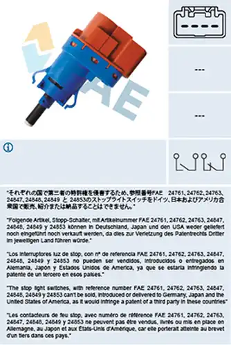 ключ за спирачните светлини FAE 24796