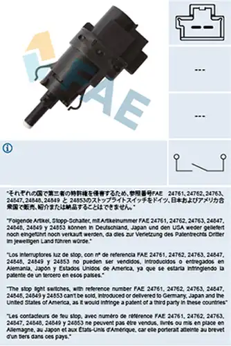 ключ за спирачните светлини FAE 24847