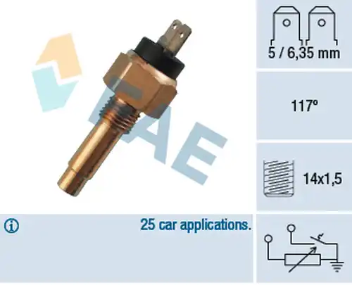 датчик, температура на охладителната течност FAE 34160