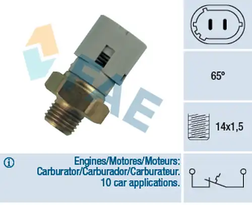 термошалтер, предупредителна лампа за охладителната течност FAE 35690