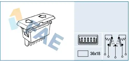 ключ(бутон), стъклоповдигане FAE 62580