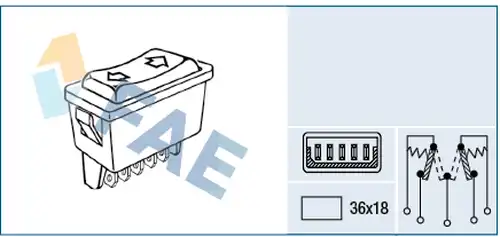 ключ(бутон), стъклоповдигане FAE 62590