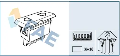 ключ(бутон), стъклоповдигане FAE 62640