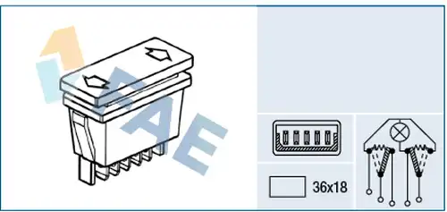 ключ(бутон), стъклоповдигане FAE 62650