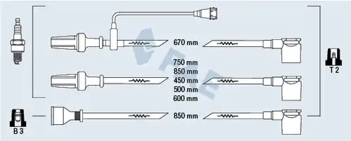 комплект запалителеи кабели FAE 85580