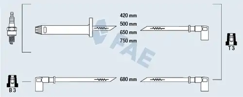 комплект запалителеи кабели FAE 85710