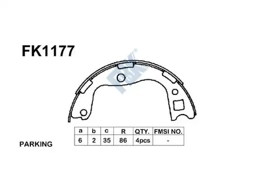 комплект спирачна челюст, ръчна спирачка FBK FK1177