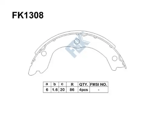 комплект спирачна челюст FBK FK1308