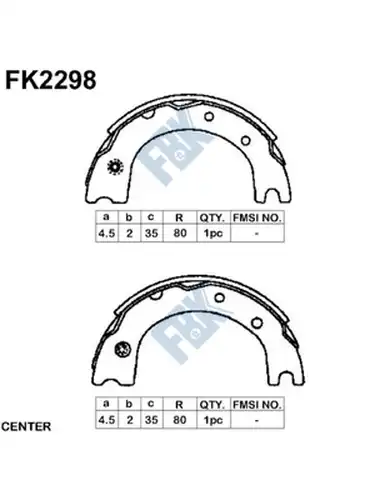 комплект спирачна челюст FBK FK2298