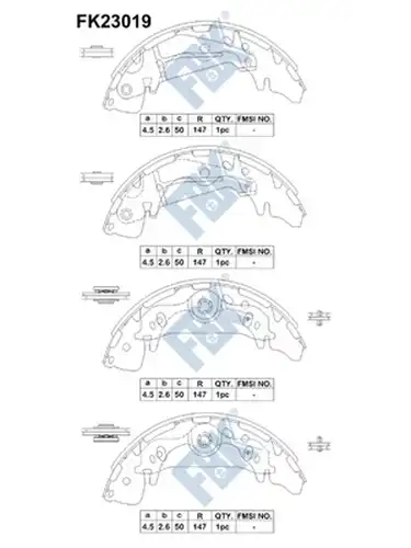 комплект спирачна челюст FBK FK23019