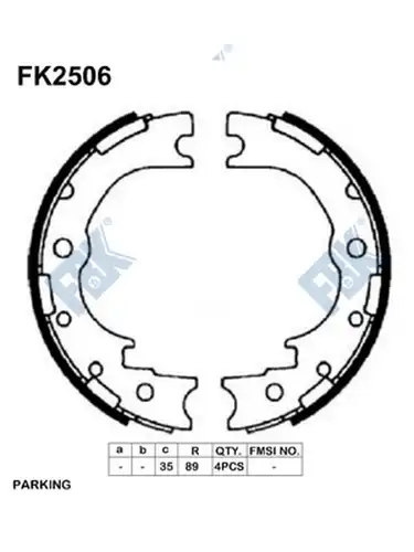 комплект спирачна челюст, ръчна спирачка FBK FK2506