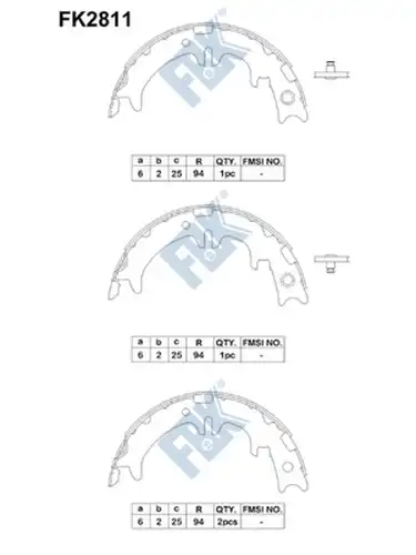 комплект спирачна челюст FBK FK2811