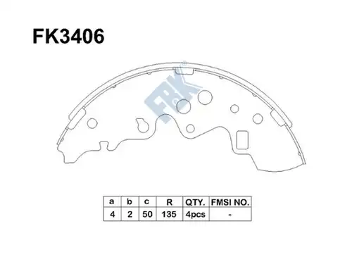 комплект спирачна челюст FBK FK3406