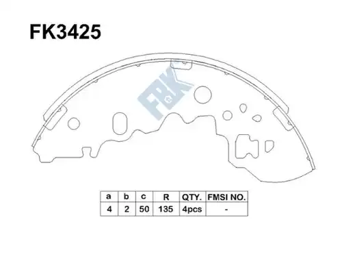 комплект спирачна челюст FBK FK3425