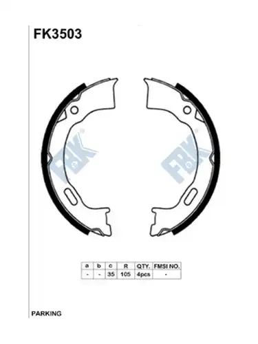 комплект спирачна челюст FBK FK3503