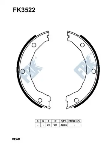 комплект спирачна челюст FBK FK3522