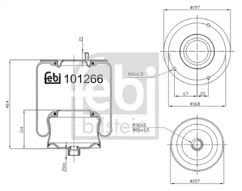 маншон, въздушно окачване FEBI BILSTEIN 101266