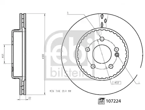 спирачен диск FEBI BILSTEIN 107224