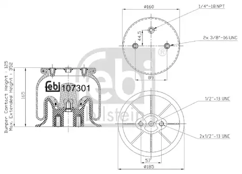 маншон, въздушно окачване FEBI BILSTEIN 107301