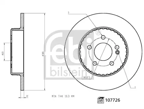 спирачен диск FEBI BILSTEIN 107726