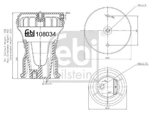 маншон, въздушно окачване FEBI BILSTEIN 108034