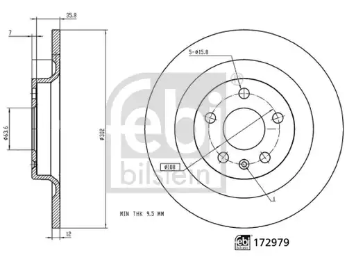 спирачен диск FEBI BILSTEIN 172979