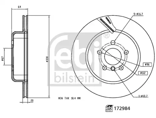 спирачен диск FEBI BILSTEIN 172984