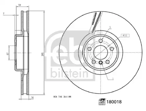 спирачен диск FEBI BILSTEIN 180018