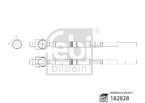 аксиален шарнирен накрайник, напречна кормилна щанга FEBI BILSTEIN 182828