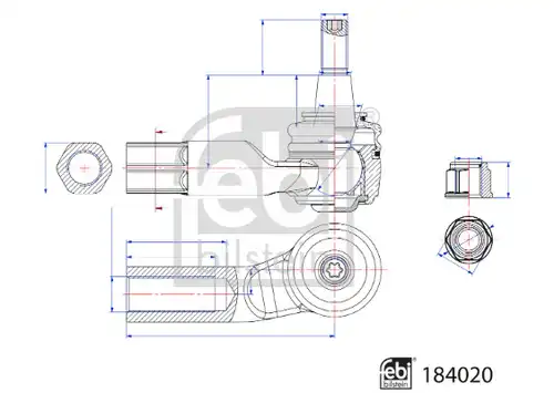 накрайник на напречна кормилна щанга FEBI BILSTEIN 184020