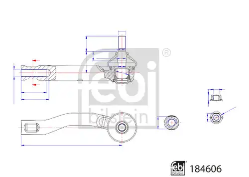 накрайник на напречна кормилна щанга FEBI BILSTEIN 184606