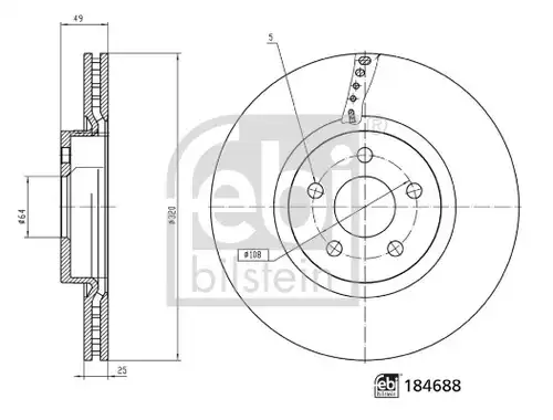 спирачен диск FEBI BILSTEIN 184688