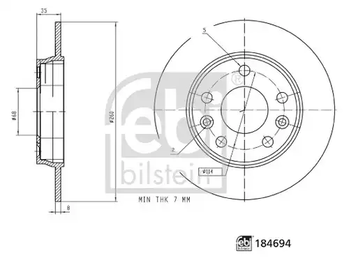 спирачен диск FEBI BILSTEIN 184694