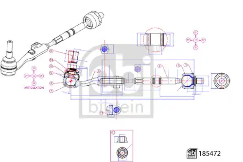 напречна кормилна щанга FEBI BILSTEIN 185472