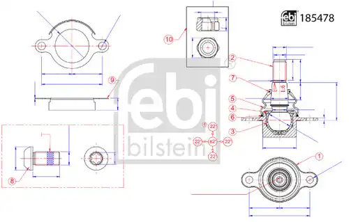 Шарнири FEBI BILSTEIN 185478