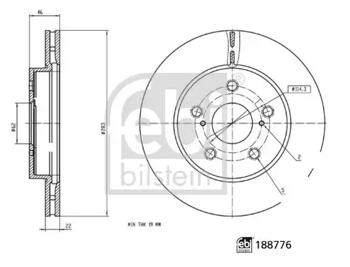 спирачен диск FEBI BILSTEIN 188776