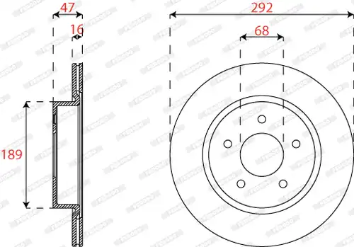 спирачен диск FERODO DDF2786C