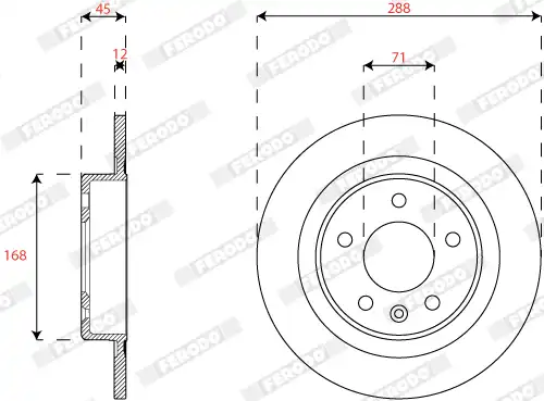 спирачен диск FERODO DDF2812C