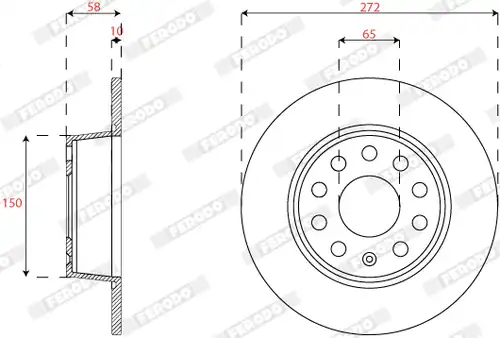 спирачен диск FERODO DDF2825C