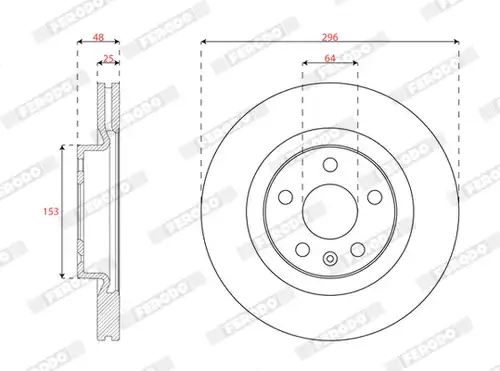 спирачен диск FERODO DDF3036C