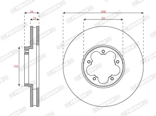 спирачен диск FERODO DDF3057C