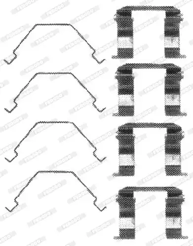 комплект принадлежности, дискови накладки FERODO FBA525