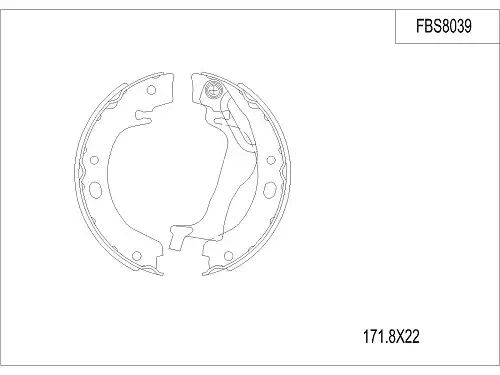 комплект спирачна челюст FI.BA FBS8039