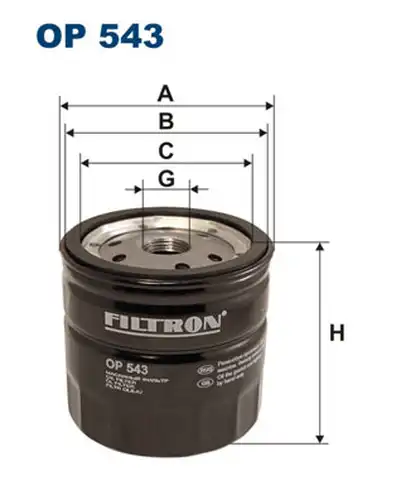 маслен филтър FILTRON OP 543